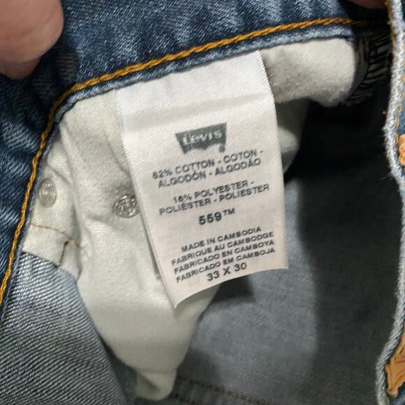 Levi's 559 Relaxed Straight Leg Jeans Mens Measures 33 x 27 Medium Wash Denim - Picture 4 of 6